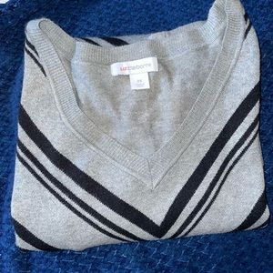 NWT LIZ CLAIBORNE WOMENS PLUS 3X PULLOVER CHEVRON FRONT SWEATER